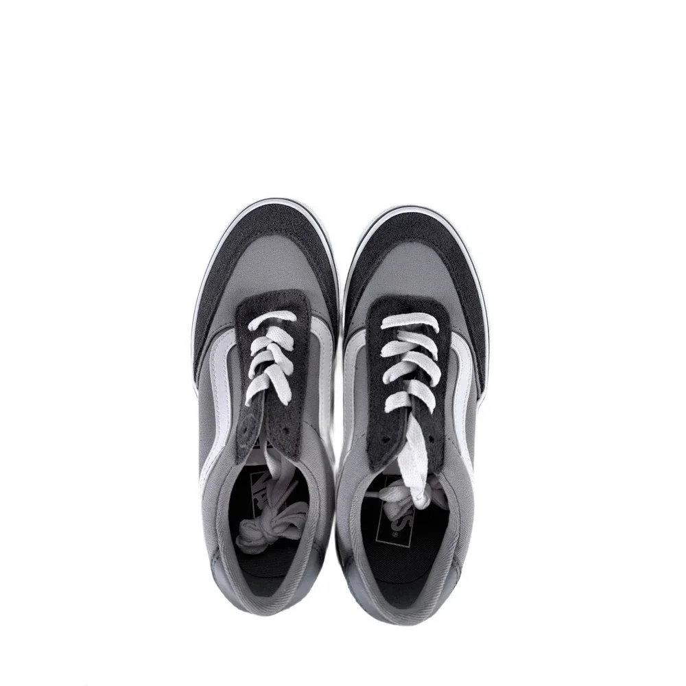 New Adorable Vans Brooklyn LS Little Boys Comfort Shoes Size 3 Youth 2 Tone Gray
